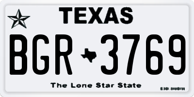 TX license plate BGR3769