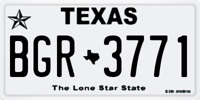TX license plate BGR3771