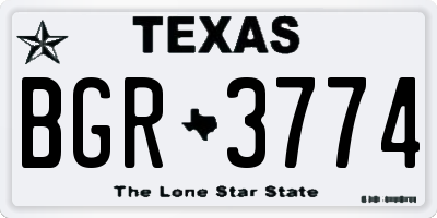 TX license plate BGR3774