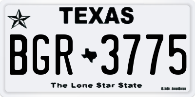 TX license plate BGR3775