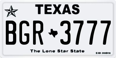 TX license plate BGR3777