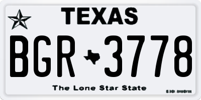 TX license plate BGR3778