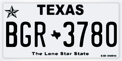 TX license plate BGR3780