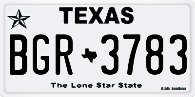 TX license plate BGR3783