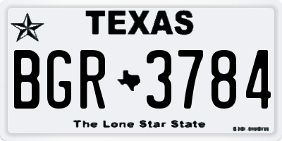 TX license plate BGR3784