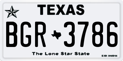 TX license plate BGR3786
