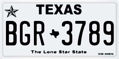 TX license plate BGR3789