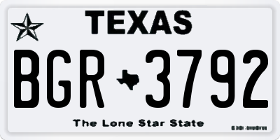 TX license plate BGR3792