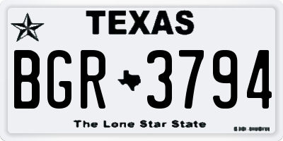 TX license plate BGR3794