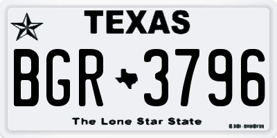 TX license plate BGR3796