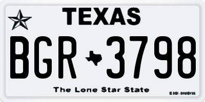 TX license plate BGR3798