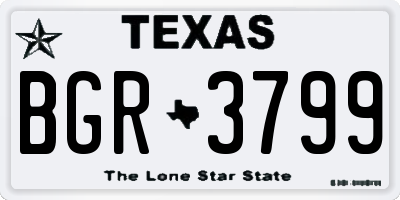 TX license plate BGR3799