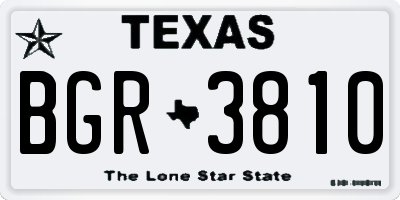 TX license plate BGR3810