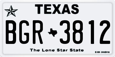 TX license plate BGR3812