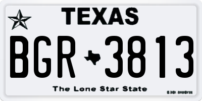 TX license plate BGR3813