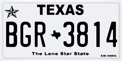 TX license plate BGR3814