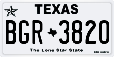 TX license plate BGR3820