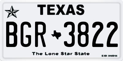 TX license plate BGR3822