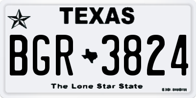 TX license plate BGR3824