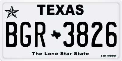 TX license plate BGR3826