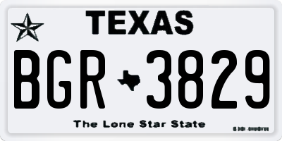 TX license plate BGR3829