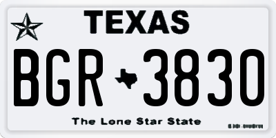 TX license plate BGR3830