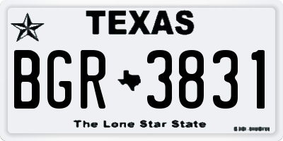 TX license plate BGR3831