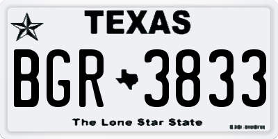 TX license plate BGR3833