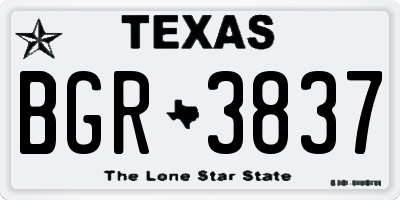 TX license plate BGR3837