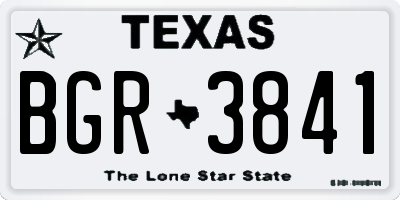 TX license plate BGR3841