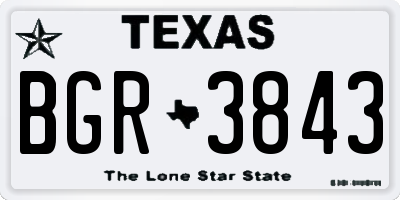 TX license plate BGR3843