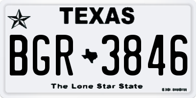 TX license plate BGR3846