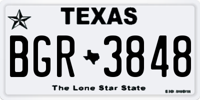 TX license plate BGR3848