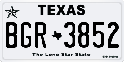 TX license plate BGR3852