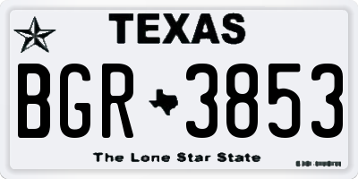 TX license plate BGR3853