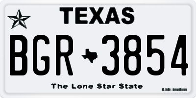 TX license plate BGR3854