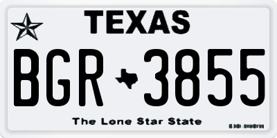 TX license plate BGR3855