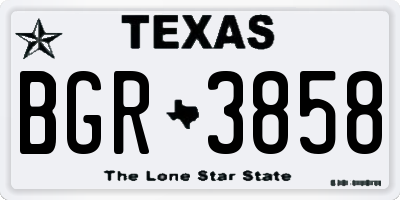 TX license plate BGR3858