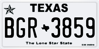 TX license plate BGR3859
