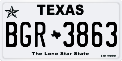 TX license plate BGR3863