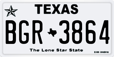 TX license plate BGR3864