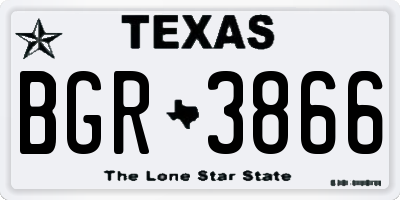 TX license plate BGR3866