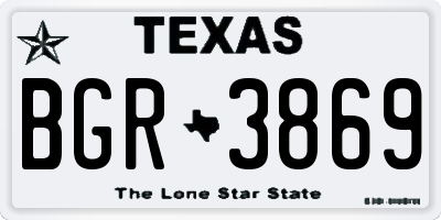 TX license plate BGR3869
