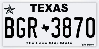 TX license plate BGR3870