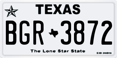 TX license plate BGR3872