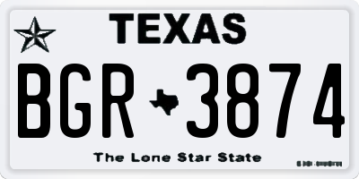 TX license plate BGR3874