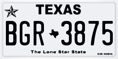 TX license plate BGR3875
