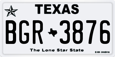 TX license plate BGR3876