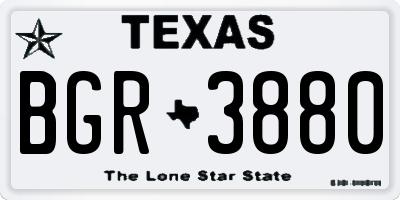 TX license plate BGR3880