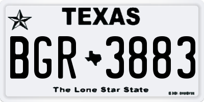 TX license plate BGR3883